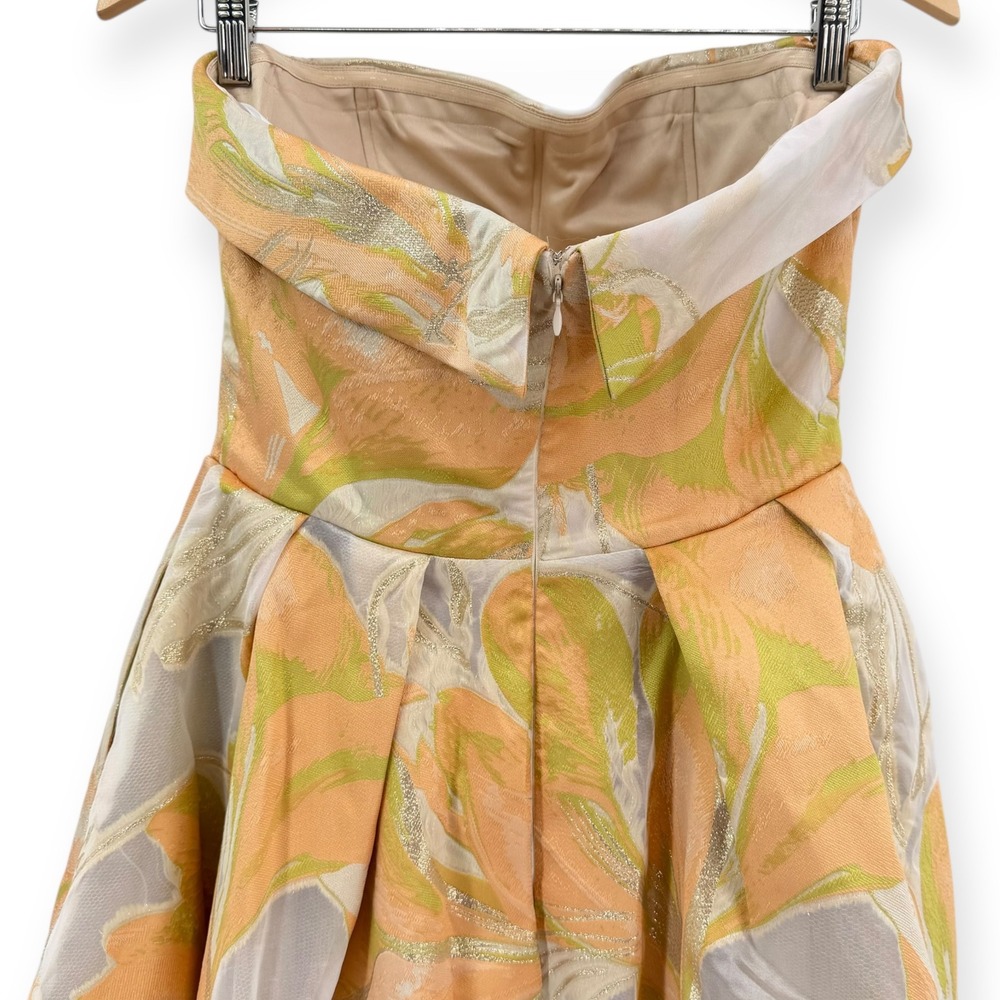 Mac Duggal Strapless Dress in Orange and Green Floral - Picture 11 of 14